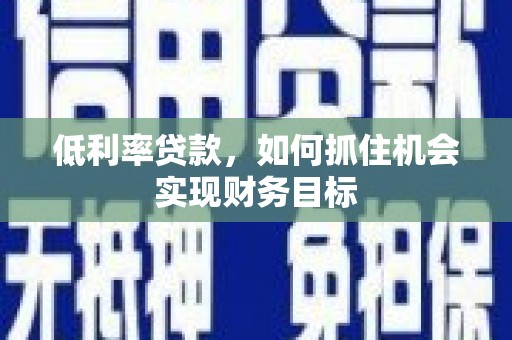 伸港低利率贷款，如何抓住机会实现财务目标