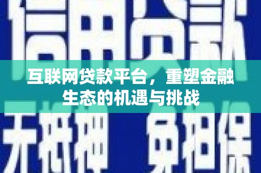 伸港互联网贷款平台，重塑金融生态的机遇与挑战