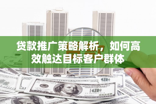 伸港贷款推广策略解析，如何高效触达目标客户群体