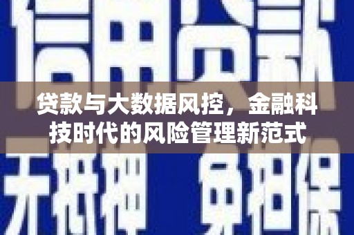 伸港贷款与大数据风控，金融科技时代的风险管理新范式