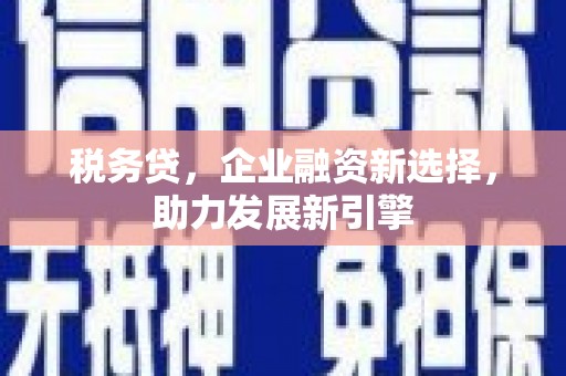 伸港税务贷，企业融资新选择，助力发展新引擎