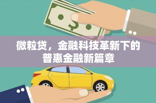 伸港微粒贷，金融科技革新下的普惠金融新篇章