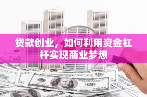 伸港贷款创业，如何利用资金杠杆实现商业梦想